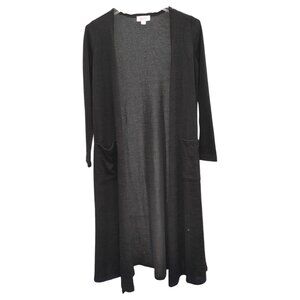 LuLaRoe Black Sarah Cardigan Long Duster Pockets Oversized Size XS extra-small